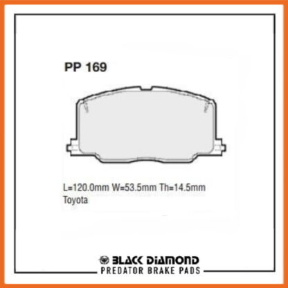 Toyota Camry (11/86->5/91) 1.8 SV20 Front Black Diamond brake Pads PP169 - Afbeelding 2