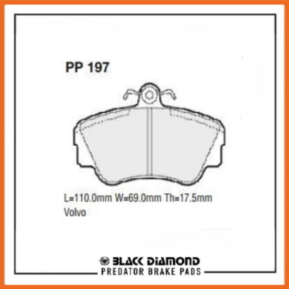 Volvo 440 / 460   KX/LX (91->6/97) 1.6  Front Black Diamond brake Pads PP197 - Afbeelding 2