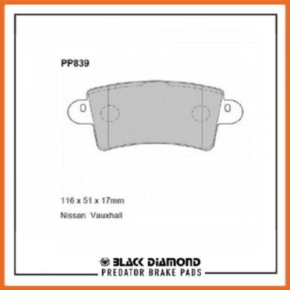 Nissan Interstar (02 ->>) All Models  Rear Black Diamond brake Pads PP839 - Afbeelding 2