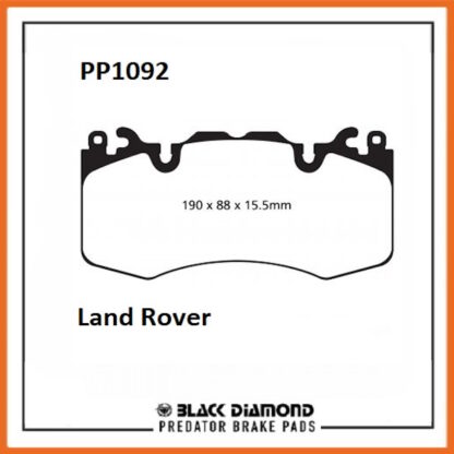 Land Rover Range Rover Sport (L494) (09/14->>) 3.0 SDV6 4x4  with Brembo upgrade Front Black Diamond brake Pads PP1092 - Afbeelding 2