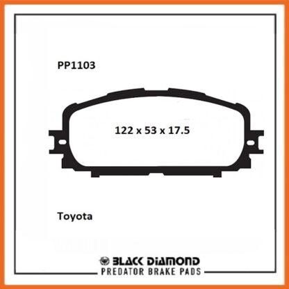 Daihatsu Charade (11->)  (11->13) 1.3 Front Black Diamond brake Pads PP1103 - Afbeelding 2