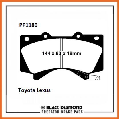 Lexus LX570 (2007->>) 5.7  Front Black Diamond brake Pads PP1180 - Afbeelding 2