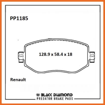 Renault Megane IV  (18 ->>) 1.5 Blue dCi 115 Front Black Diamond brake Pads PP1185 - Afbeelding 2