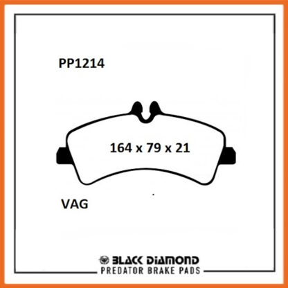 Volkswagen Crafter 2E (06 ->> 16) CR30 & CR 35 Models Rear Black Diamond brake Pads PP1214 - Afbeelding 2