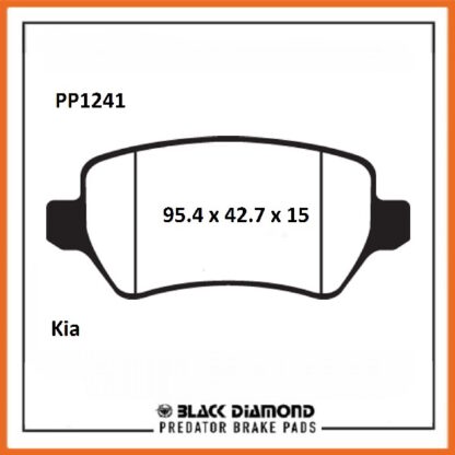 Kia Cee'd  (12 ->) (12->>) All Models Rear Without Electric Handbrake Rear Black Diamond brake Pads PP1241 - Afbeelding 2