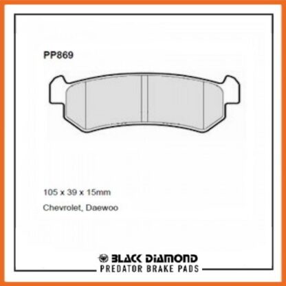 Daewoo Nubira (03 ->>) 1.6 16v Rear Black Diamond brake Pads PP869 - Afbeelding 2