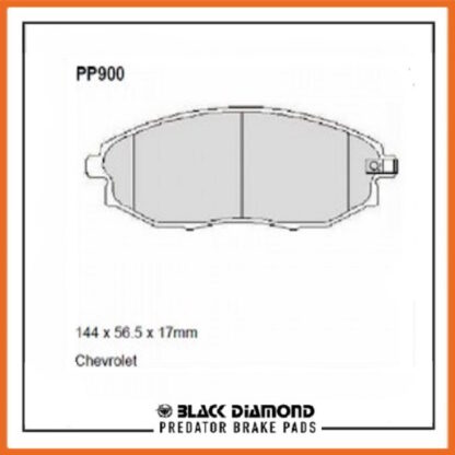 Chevrolet Epica (08 ->>) All Models  Fitted 278mm Front Disc Front Black Diamond brake Pads PP900 - Afbeelding 2