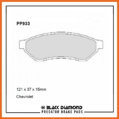 Chevrolet Epica (08 ->>) All Models  Rear Black Diamond brake Pads PP933 - Afbeelding 2