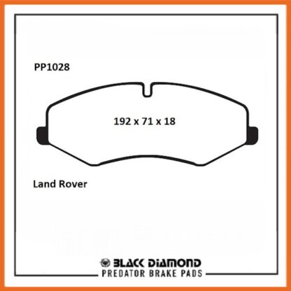 Land Rover Range Rover Sport (L320) (09->>) 3.0 TDV6 up to Chassis BA264632 Front Black Diamond brake Pads PP1028 - Afbeelding 2