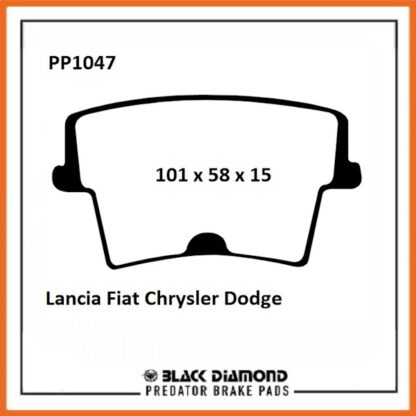 Chrysler 300C  (Saloon and Estate) (04 ->>) All Models  Rear Black Diamond brake Pads PP1047 - Afbeelding 2