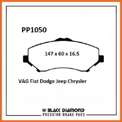 Dodge Nitro (07 ->>) 3.7 Front Black Diamond brake Pads PP1050 - Afbeelding 2