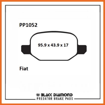 Fiat 500L (09/12 ->>) All Models Rear Black Diamond brake Pads PP1052 - Afbeelding 2