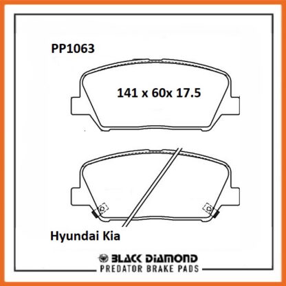 Kia Cee'd  (12 ->) (12 ->>) 1.4 CVVT  Fitted 16" Wheels Front Black Diamond brake Pads PP1063 - Afbeelding 2