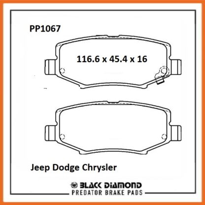 Dodge Nitro (07 ->>) 3.7 Rear Black Diamond brake Pads PP1067 - Afbeelding 2