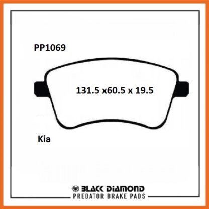 Kia Venga (10 ->>) 1.6 Front Black Diamond brake Pads PP1069 - Afbeelding 2