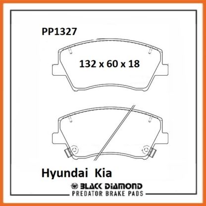 Hyundai Ioniq (16->21) Electric Front Black Diamond brake Pads PP1327 - Afbeelding 2