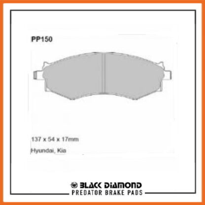 Kia Magentis  Mk1 (01 ->>) 2.0 16v  Fitted 14" Wheels Front Black Diamond brake Pads PP150 - Afbeelding 2