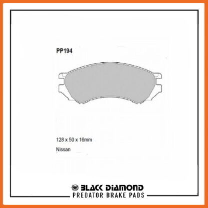 Nissan PRIMERA (P10) (90->5/96) 1.6  Front Black Diamond brake Pads PP194 - Afbeelding 2