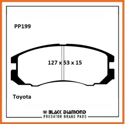 Toyota Camry (8/88->91) 2.0 16v SV21 Front Black Diamond brake Pads PP199 - Afbeelding 2