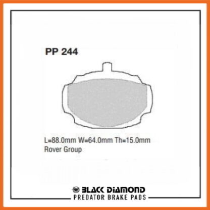 MG MGB (62->81) 1.8 /1.8 GT Front Black Diamond brake Pads PP244 - Afbeelding 2