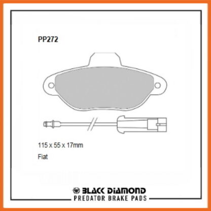 Fiat Punto  (->99) (8/93->99) 1.1  55 Front Black Diamond brake Pads PP272 - Afbeelding 2