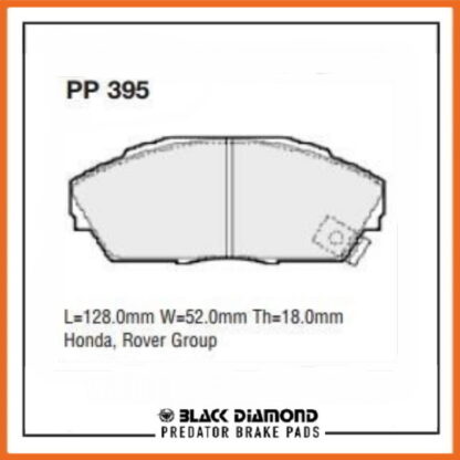 Rover Group 800  (XS/RS) (86->9/87) 820  Front Black Diamond brake Pads PP395 - Afbeelding 2