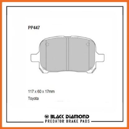 Toyota Camry (10/96->01) 3.0 V6 24v MCV20 Front Black Diamond brake Pads PP447 - Afbeelding 2