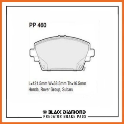 MG ZR (01 ->>) 160 1.8 16v VVC Front Black Diamond brake Pads PP460 - Afbeelding 2