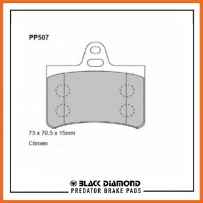 Citroen C5  Mk1 (00 ->>) All Models  Rear Black Diamond brake Pads PP507 - Afbeelding 2