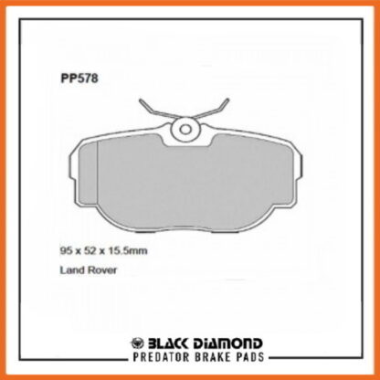 Land Rover Discovery II (99->04) All Models  Rear Black Diamond brake Pads PP578 - Afbeelding 2