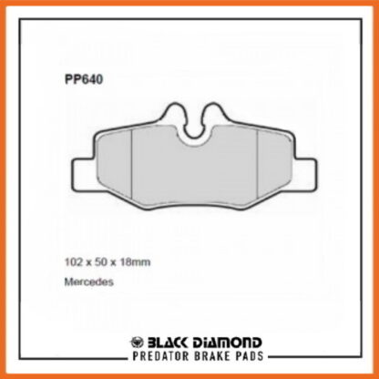 Mercedes Vito  (V-Class) 9/03 -> (9/03 ->>) All Models  Rear Black Diamond brake Pads PP640 - Afbeelding 2