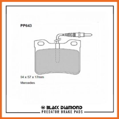 Mercedes Vito  (V-Class) 95-8/03 (95->98) All Models  Rear Black Diamond brake Pads PP643 - Afbeelding 2