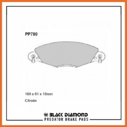 Citroen C5  Mk1 (00 ->>) 3.0 V6 Front Black Diamond brake Pads PP780 - Afbeelding 2