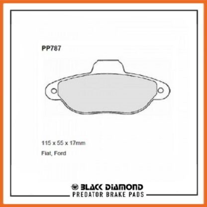 Fiat 500  (07 ->) (07 ->>) 1.2 16V Front Black Diamond brake Pads PP787 - Afbeelding 2