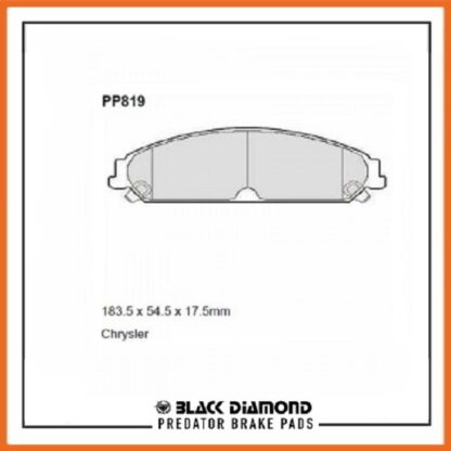 Chrysler 300C  (Saloon and Estate) (04 ->>) 2.7 Front Black Diamond brake Pads PP819 - Afbeelding 2