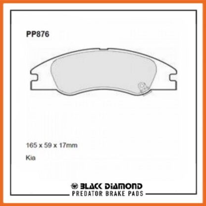 Kia Cerato (05 ->>) 1.6 CRDi Front Black Diamond brake Pads PP876 - Afbeelding 2