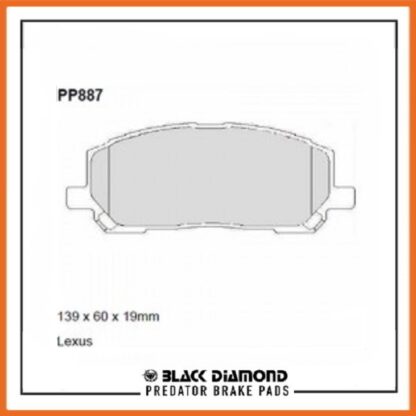 Lexus RX300  (98->03) 3.0 V6 4x4  MCU15 Front Black Diamond brake Pads PP887 - Afbeelding 2