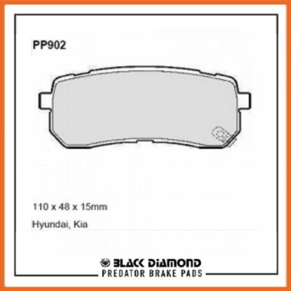 Kia Sedona  Mk 3 (Carnival) (06->>) 2.9 CRDi  Rear Black Diamond brake Pads PP902 - Afbeelding 2