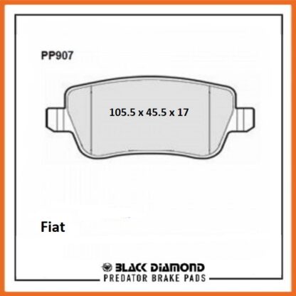 Fiat Croma  (194)(05 ->) (05 ->>) 2.2 16v Rear Black Diamond brake Pads PP907 - Afbeelding 2