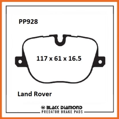 Land Rover Range Rover Sport (L320) (09-> 13) 5.0 V8 510hp Rear Black Diamond brake Pads PP928 - Afbeelding 2