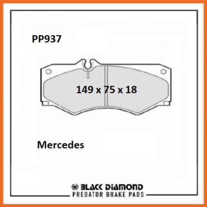 Mercedes G Wagon (79->90) 240GD Diesel  460/461/463 Front Black Diamond brake Pads PP937 - Afbeelding 2