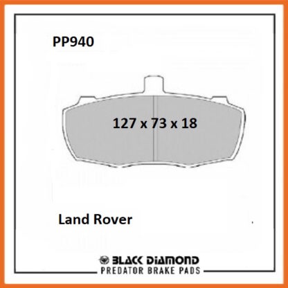 Land Rover 110 Series (82->85) All Models Front Black Diamond brake Pads PP940 - Afbeelding 2