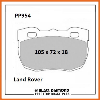 Land Rover 90 Series (86->90) All Models Front Black Diamond brake Pads PP954 - Afbeelding 2